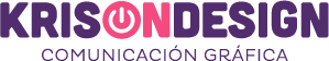 Logotipo de Kris On Design. Lila y Rosa